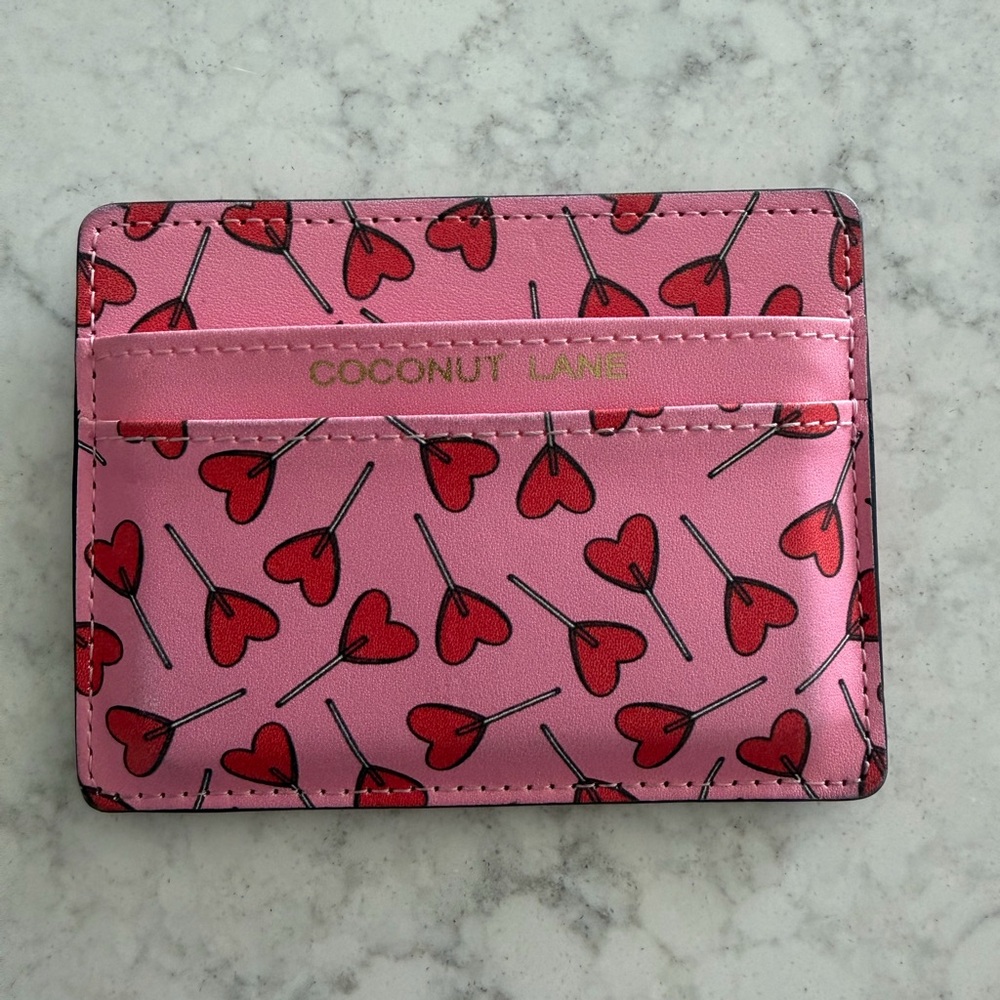 Coconut Lane Pink Card Holder with Heart Lollipops